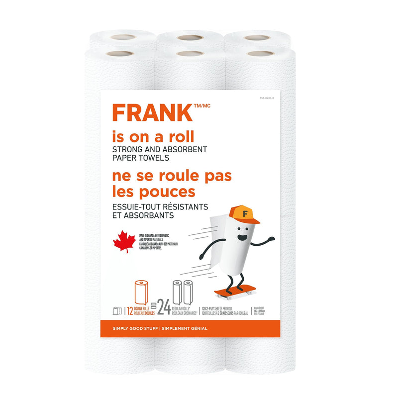 Double Roll Paper Towel, 2-ply, 12-pk, Ultra Absorbent M3W8