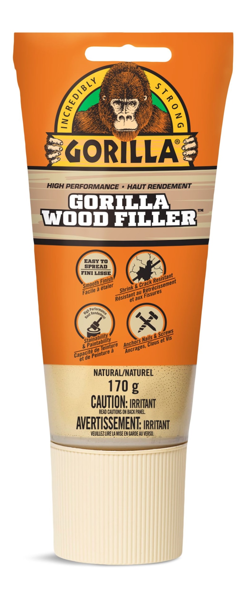 Glue Interior/Exterior Wood Filler, For Cracks, Gouges & Holes, 6-oz Tube T9C7 - product image 1