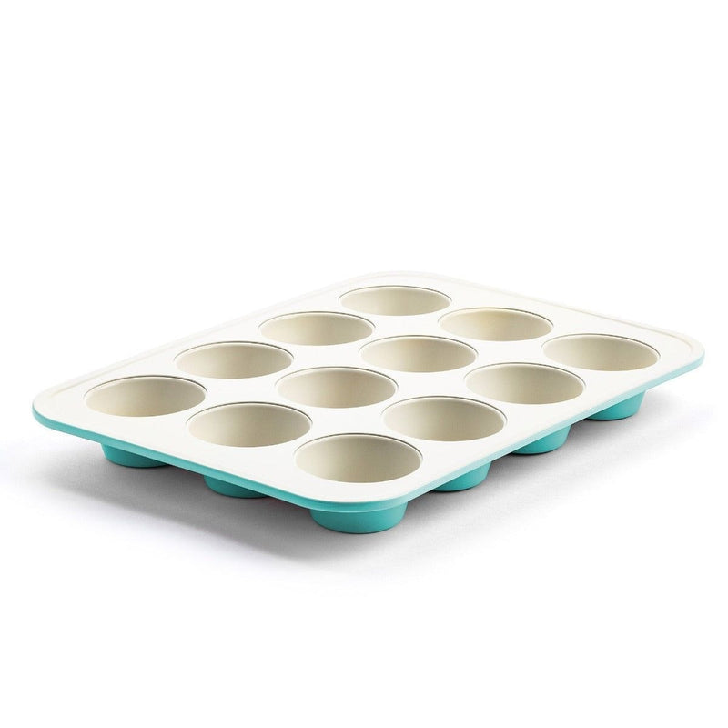 Green Pan Teal Ceramic Non-Stick Muffin Pan, 12-Cup I3G1