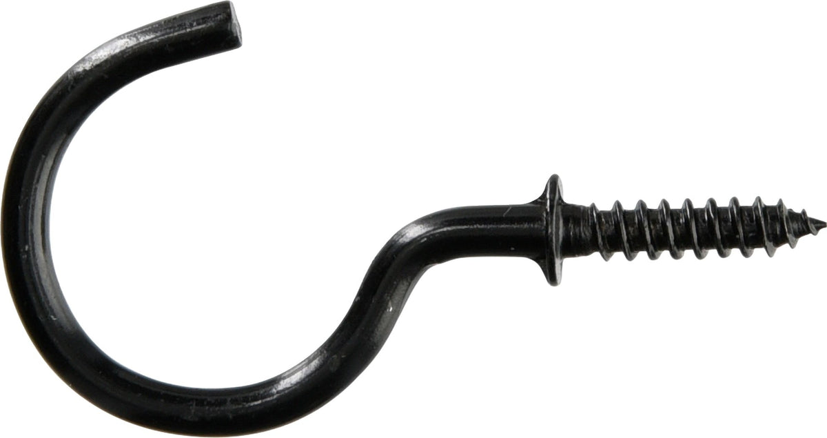 Mug Cup Hook, Half Hook Half Screw, Black, 7/8-in, 40-pk F0N6 - product image 1