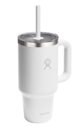 Stainless Steel Insulated Travel Tumbler with Clear Lid, White, 32-oz U7M5 - product image 1