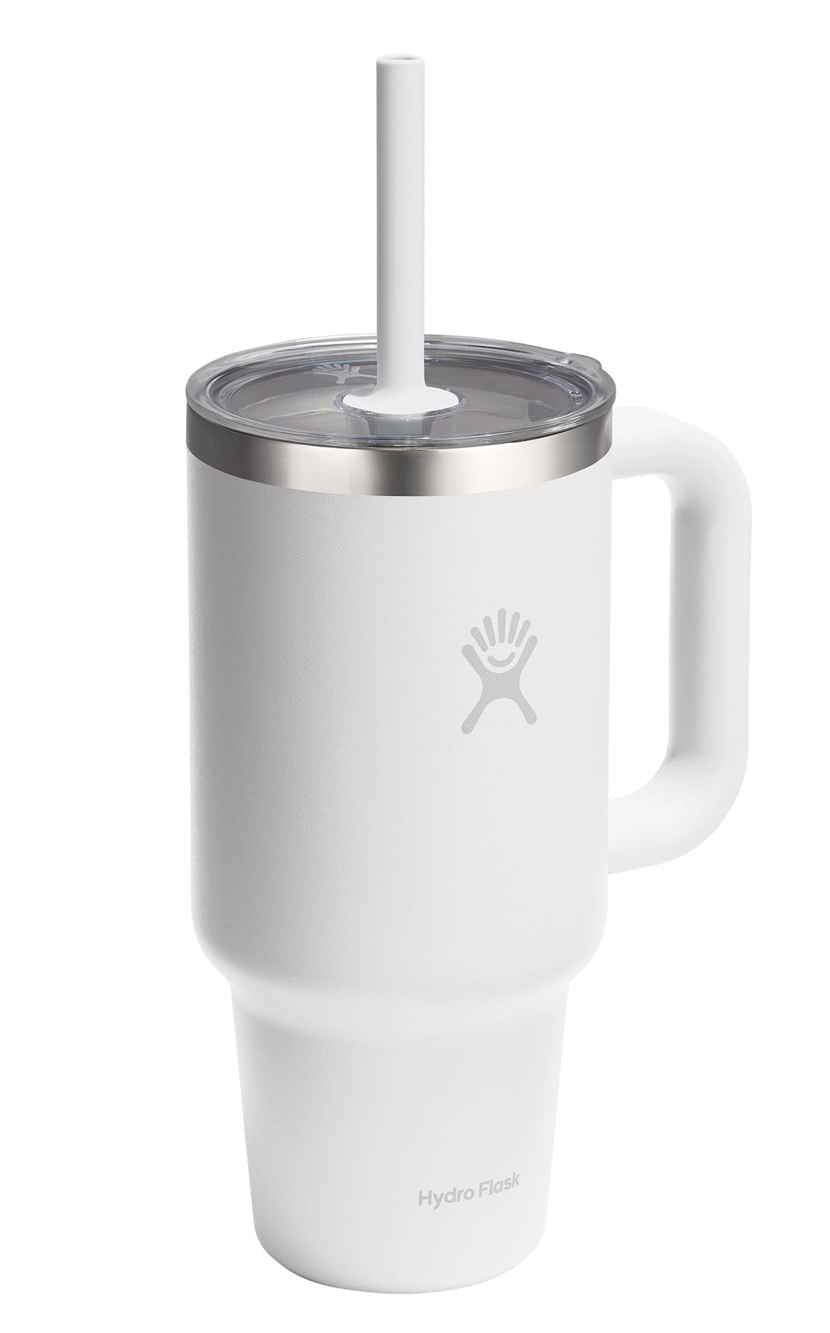 Stainless Steel Insulated Travel Tumbler with Clear Lid, White, 32-oz L8P7 - product image 1