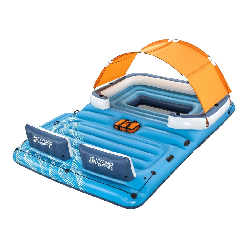 Tropical Breeze Lake Party Island with Sunshade and Cooler, 6-Person E1G2