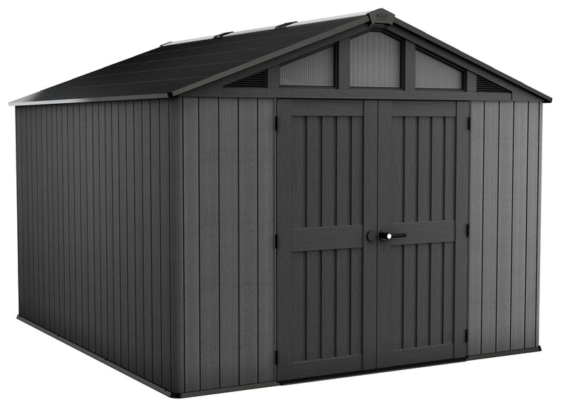 Apex Resin 2-Door Outdoor Storage Shed with Full Length Skylight, Grey, 10-ft x 11.5-ft Y8S8