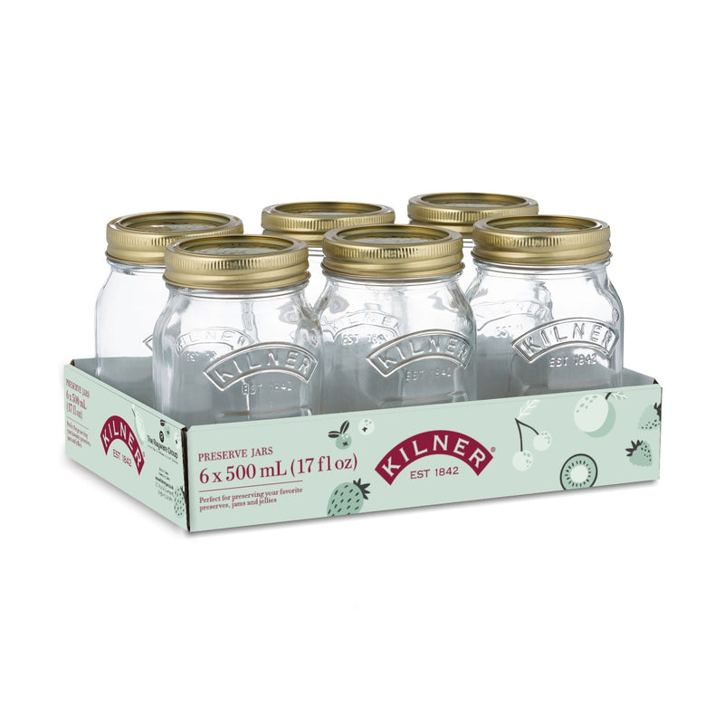 Regular Mouth Glass Mason Jars with Sealing Lids, 500 mL, 6 Count A3G0
