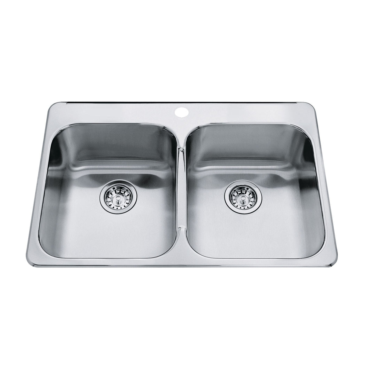 Steel Queen Top Mount Stainless Steel Double Bowl Kitchen Sink, 23x34x7-in W2N1 - product image 1