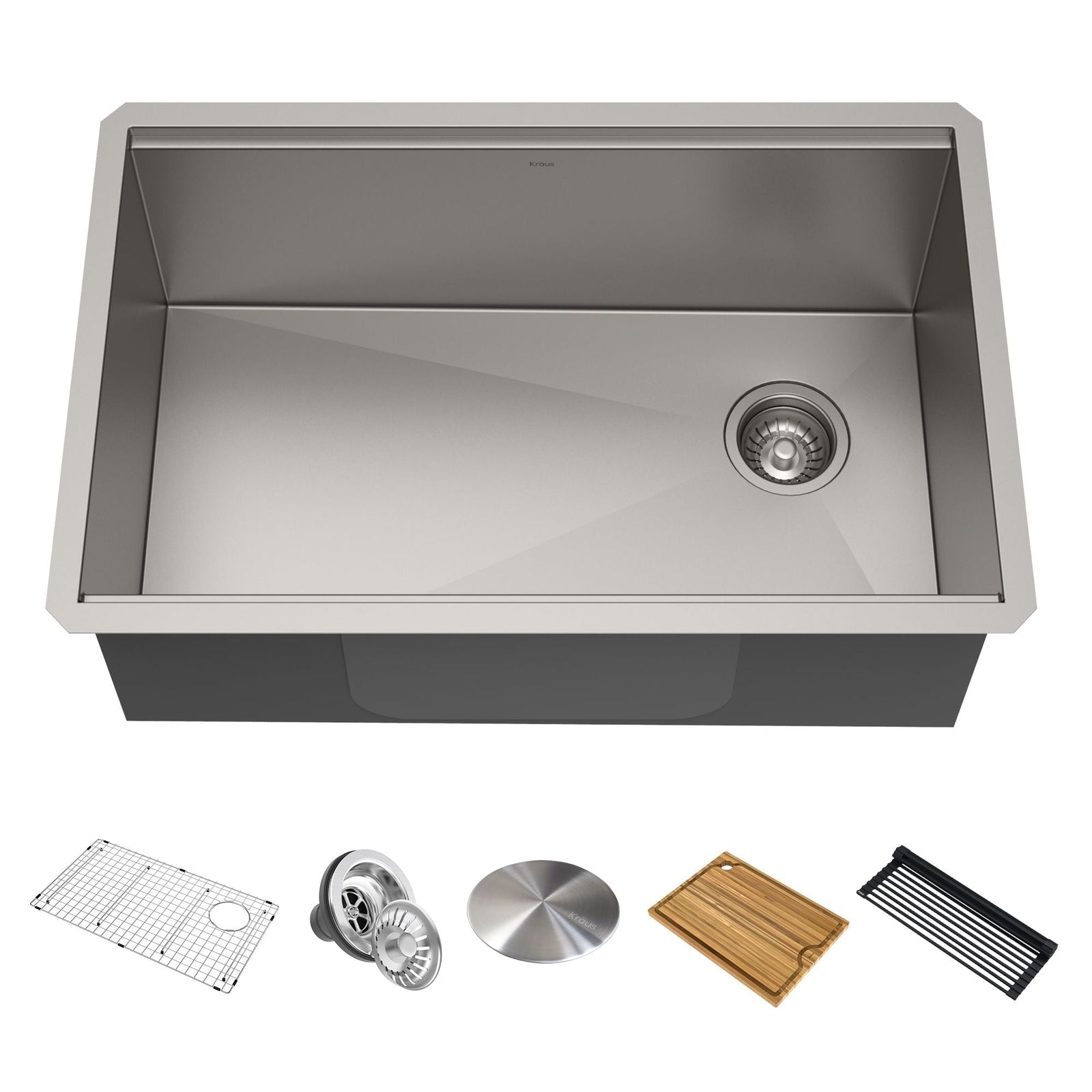 Kore Undermount Stainless Steel Single Bowl Kitchen Sink with Add-Ons, 27x19x11-in A8H6 - product image 1