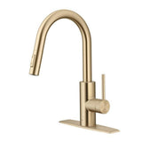 Oletto Pull-Down Single Handle Kitchen Faucet with QuickDock Top Mount Installation Assembly, Spot Free Antique Champagne Bronze D8F6 - product image 2