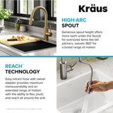 Oletto Pull-Down Single Handle Kitchen Faucet with QuickDock Top Mount Installation Assembly, Spot Free Antique Champagne Bronze D8F6 - product image 7