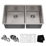 Standard PRO Undermount Stainless Steel Double Bowl 60/40 Kitchen Sink, 33x19x10-in E1Y3 - product image 1