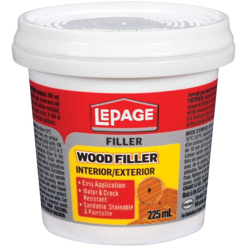 Interior/Exterior Wood Filler, Repairs Cracks & Holes, Water-Resistant, Brown, 225-mL I2V8