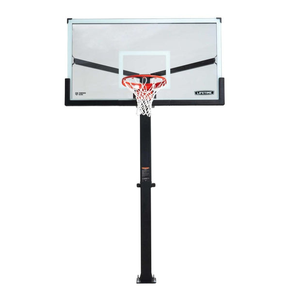 Mommoth Bolt Down Basketball Hoop with 72-in Tempered Glass N8O3