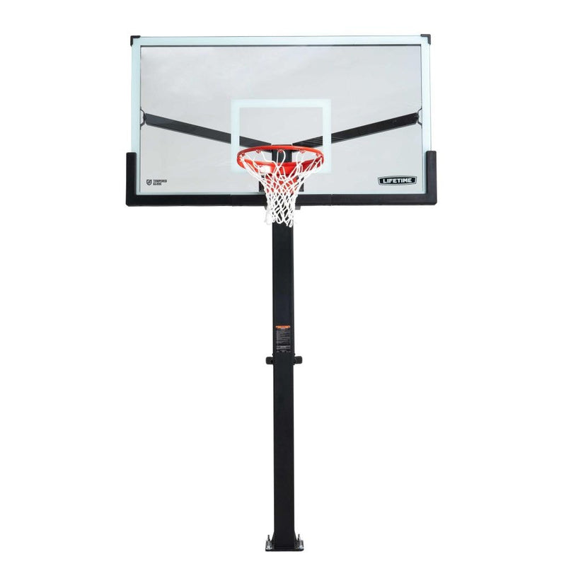 Mommoth Bolt Down Basketball Hoop with 72-in Tempered Glass N8O3
