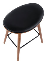 Saddle Wood & PU Leather Seat Counter/Bar Stools (2-Piece Set), Walnut/Black G6L7 - product image 5