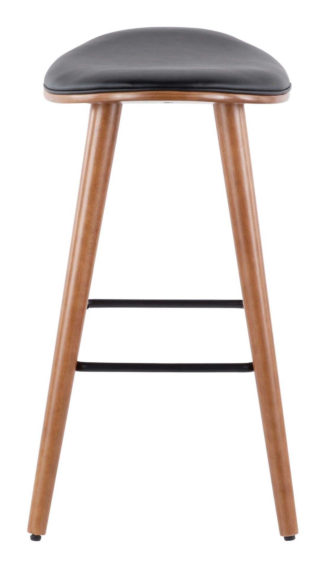 Saddle Wood & PU Leather Seat Counter/Bar Stools (2-Piece Set), Walnut/Black G6L7 - product image 6