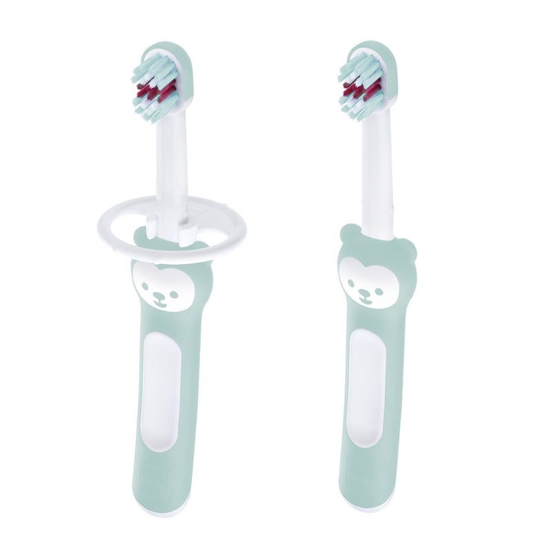 Baby Toothbrush with Safety Shield, Mint Green, 2-pk X4E6