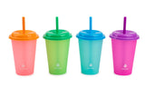 Plastic Colour Changing Cups with Straws & Lids, 12-oz, 4-pk, Assorted Colours Q4W4 - product image 1