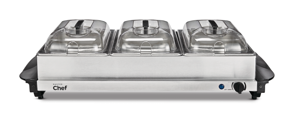 3-Tier Buffet Server/Food Warmer with Warming Tray, Stainless Steel, 300W N4H1 - product image 2