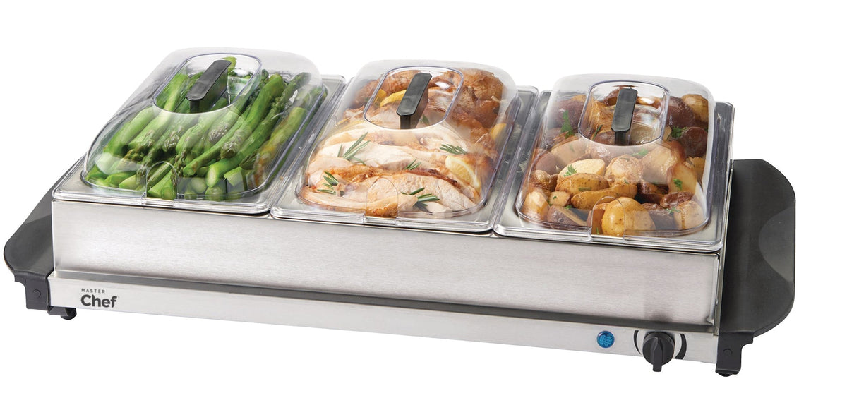 3-Tier Buffet Server/Food Warmer with Warming Tray, Stainless Steel, 300W N4H1 - product image 3