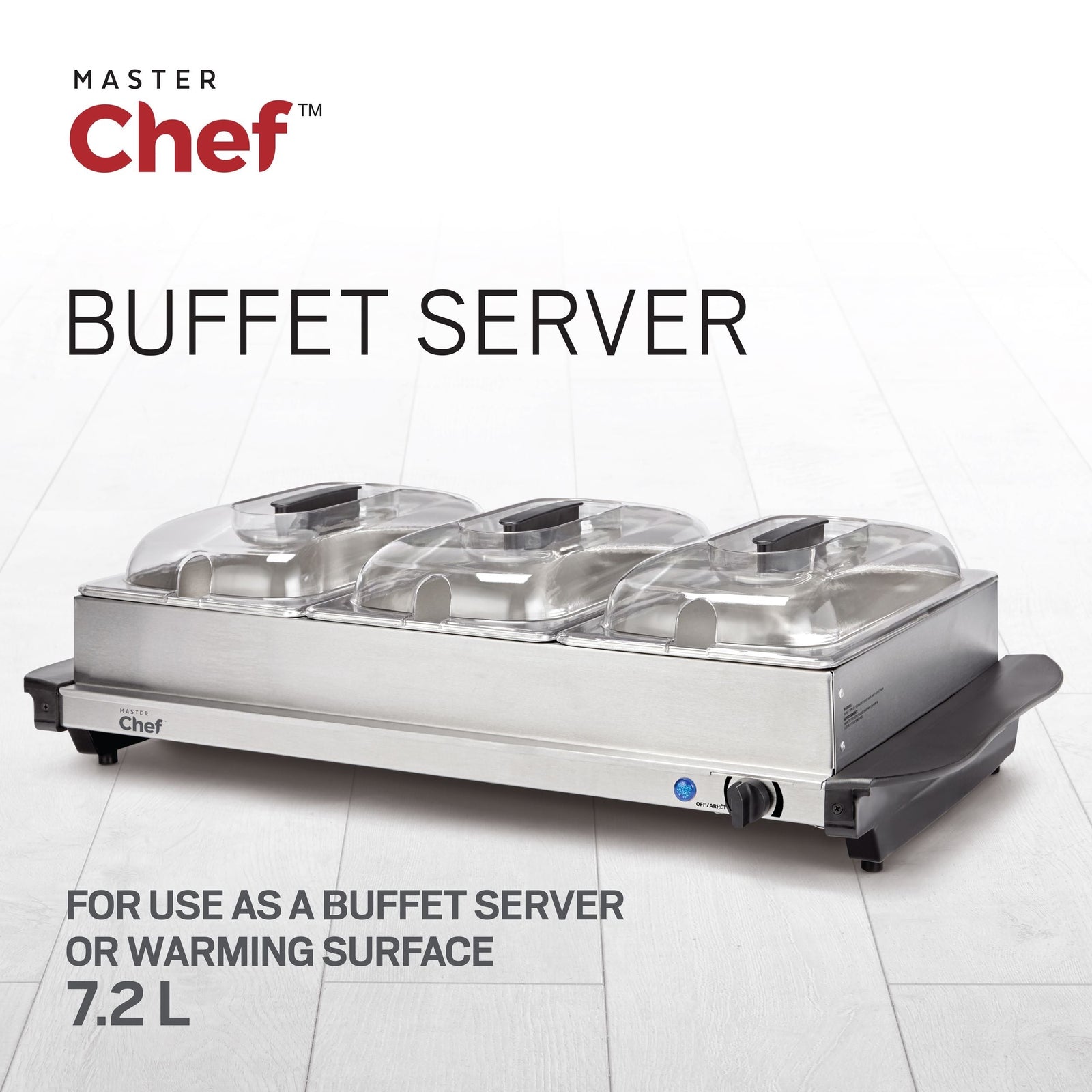 3-Tier Buffet Server/Food Warmer with Warming Tray, Stainless Steel, 300W N4H1 - product image 5