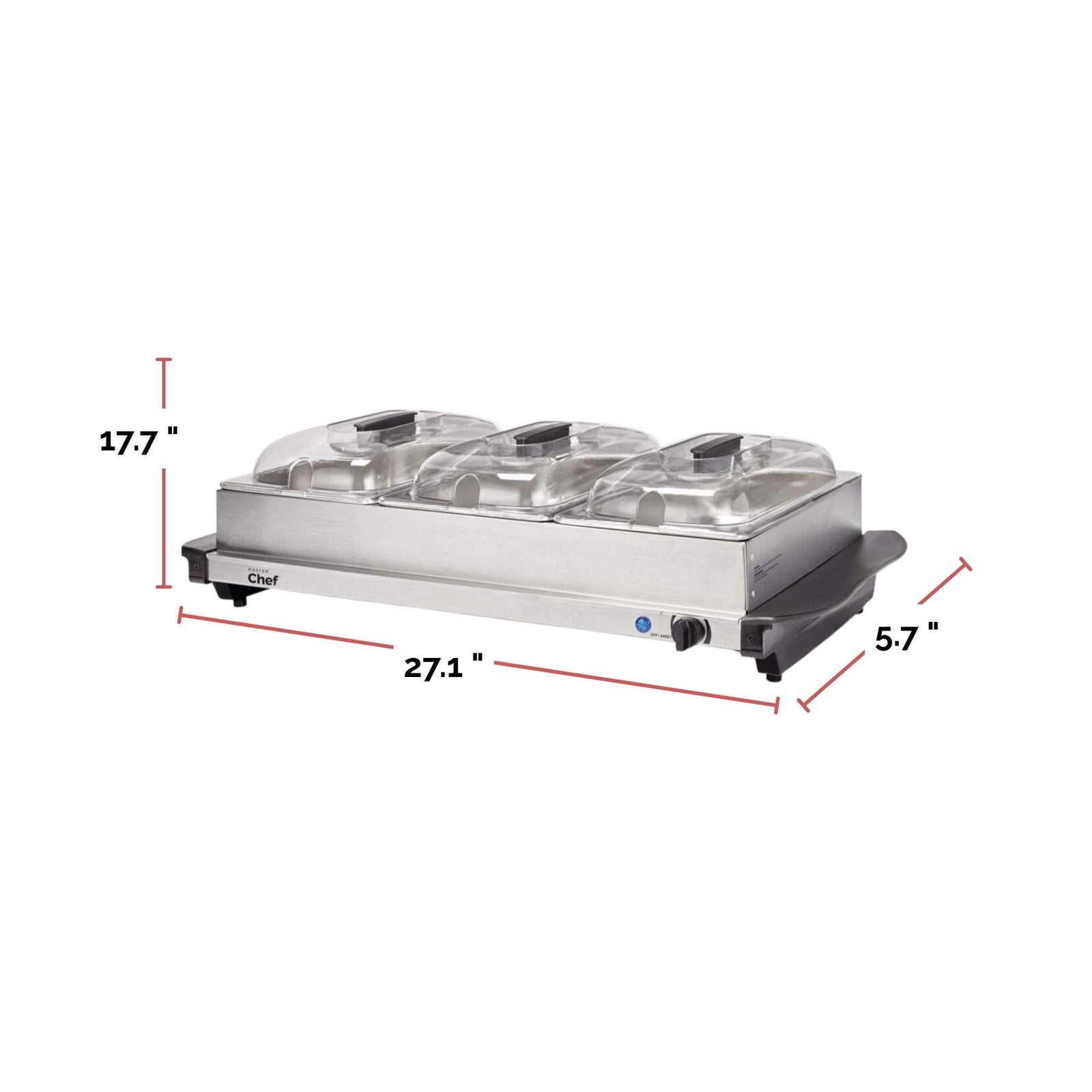 3-Tier Buffet Server/Food Warmer with Warming Tray, Stainless Steel, 300W N4H1 - product image 6