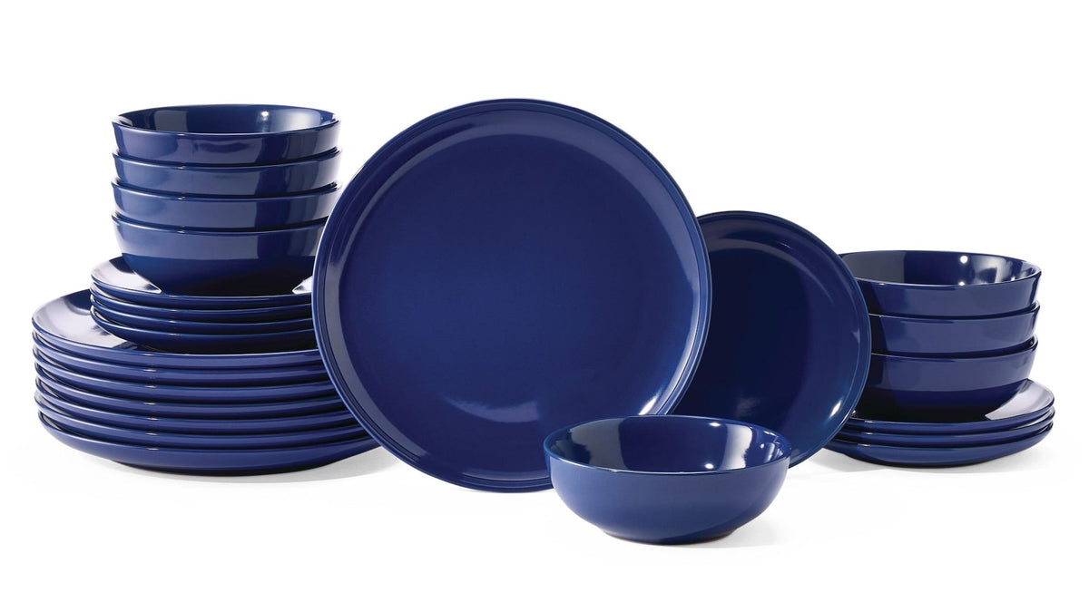 Essential Coupe Stoneware Dinnerware Set, Serves 8, 24-pc, Sodalite Blue G5I7 - product image 1