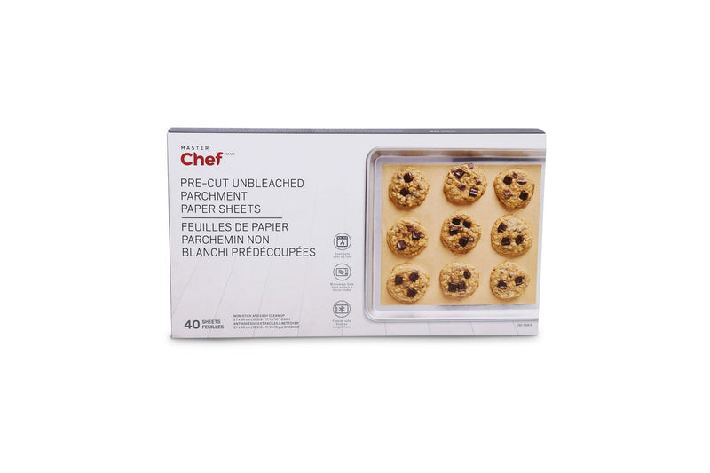 Non-Bleached Pre-Cut Parchment Paper, 27-cm x 30-cm, 40-pk C1R3