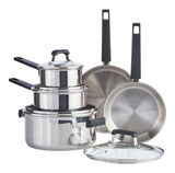 Stainless Steel Cookware Set with Glass Lids, 9-pc N7P8 - product image 2