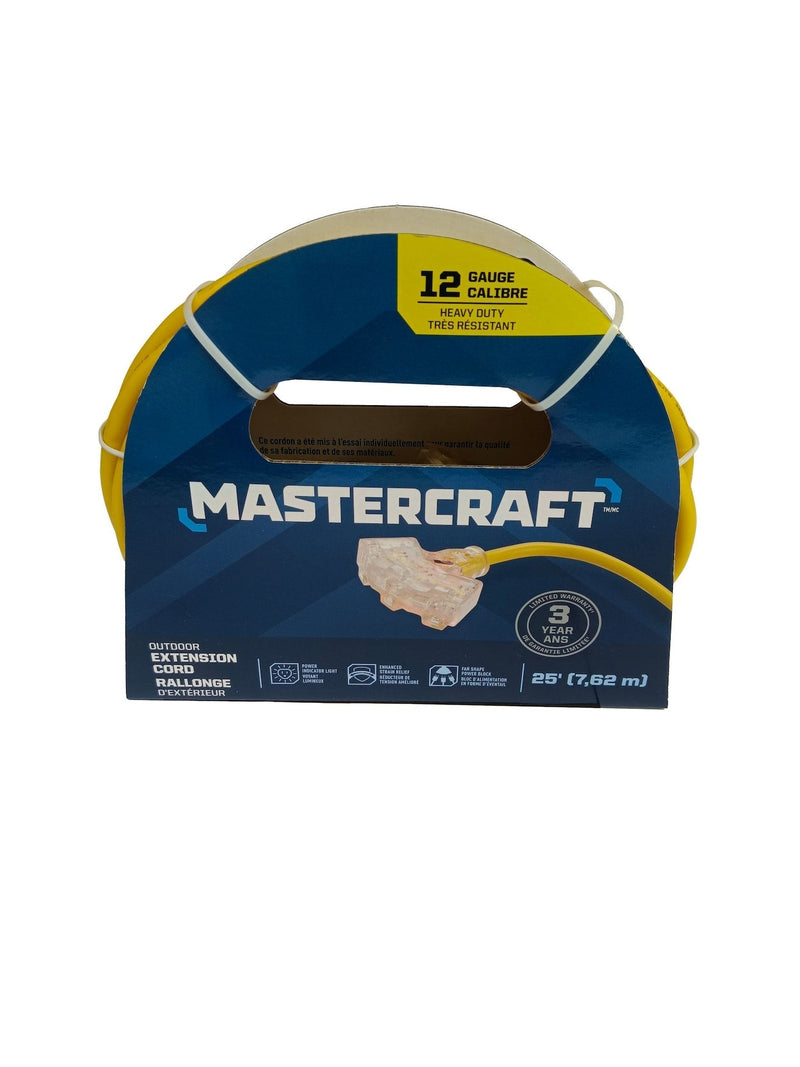 25-ft Outdoor 12 Gauge Extension Cord with Fantail End, Yellow U2T5