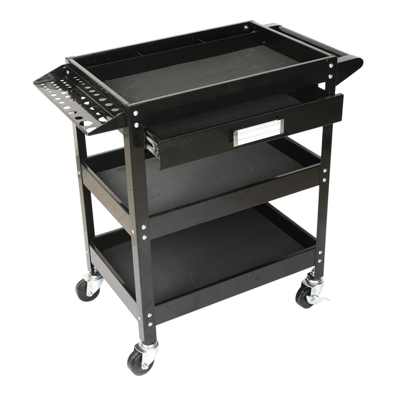 3-Tier Work Cart with Swivel Casters, 250-lb B7H4