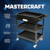 3-Tier Work Cart with Swivel Casters, 250-lb B7H4 - product image 2