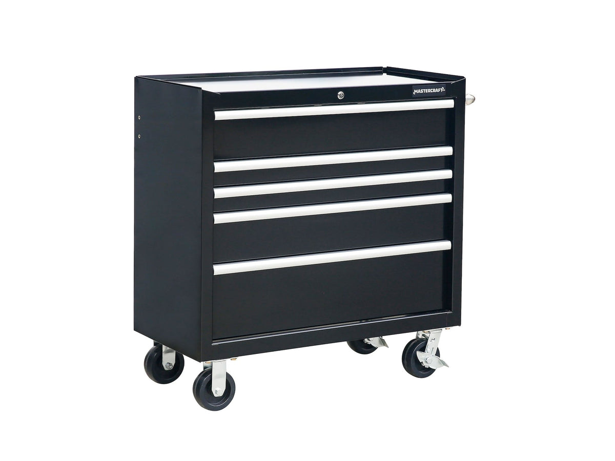 5-Drawer Powder-Coated Steel Tool Cabinet, Black, 36-in Z7C2 - product image 1