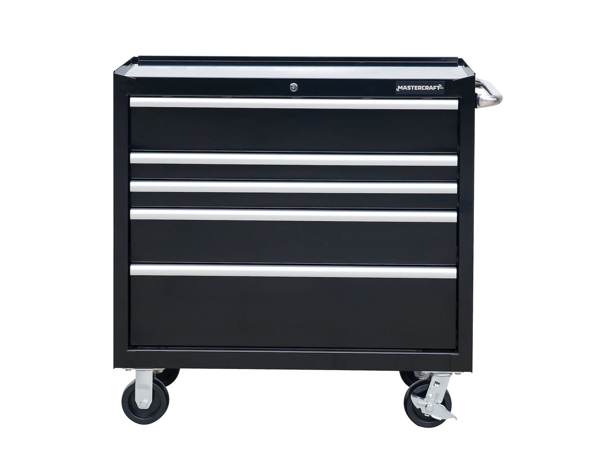 5-Drawer Powder-Coated Steel Tool Cabinet, Black, 36-in Z7C2 - product image 3