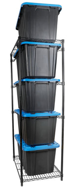 5-Tier Steel Tote Storage Rack, Black, Totes Not Included L8Z8 - product image 1