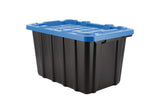 Heavy Duty Stackable Storage Box with Lid, 45-L, Black/Blue T1G0 - product image 1