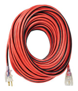 100-ft 14/3 Outdoor Extension Cord with Grounded Outlet, Lighted End and Locking Connector, Hi-Visibility E7O6 - product image 1