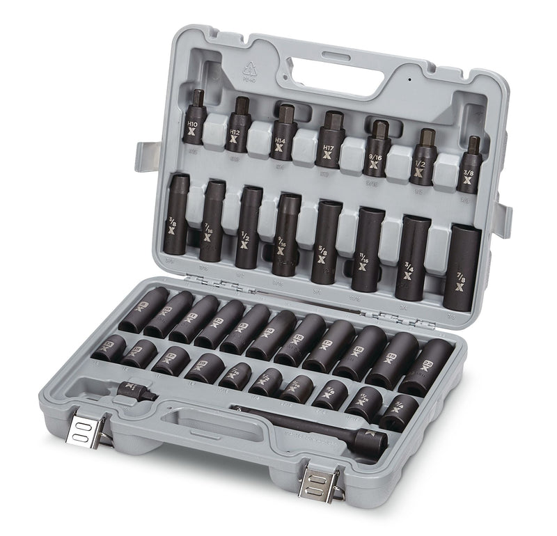 1/2-in Drive Professional Grade Impact Socket Set, 38-pc, CRMO T3Y7