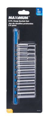 1/4-in Drive Deep Socket Set 11-pc, CRV, Nickel-Chrome Plating Q9F7 - product image 2