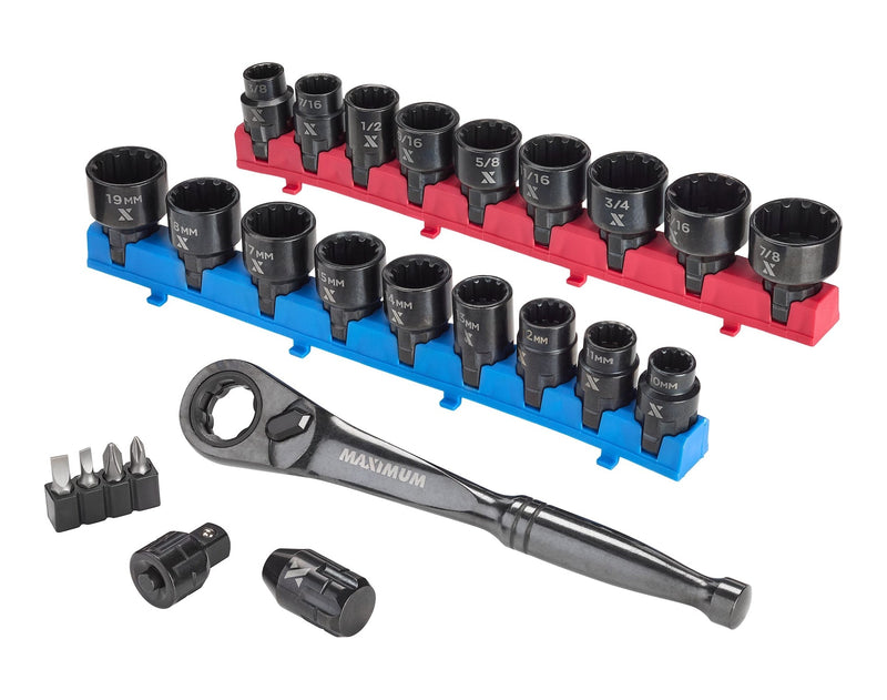 25 Piece 3/8" Drive Pass-Thru Socket Set O7E0