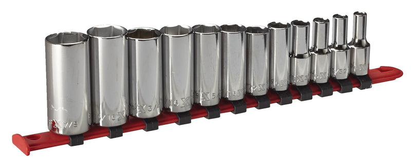 3/8-in Drive Deep Socket Set 12-pc, SAE, CRV, Nickel-Chrome Plating Q6R2