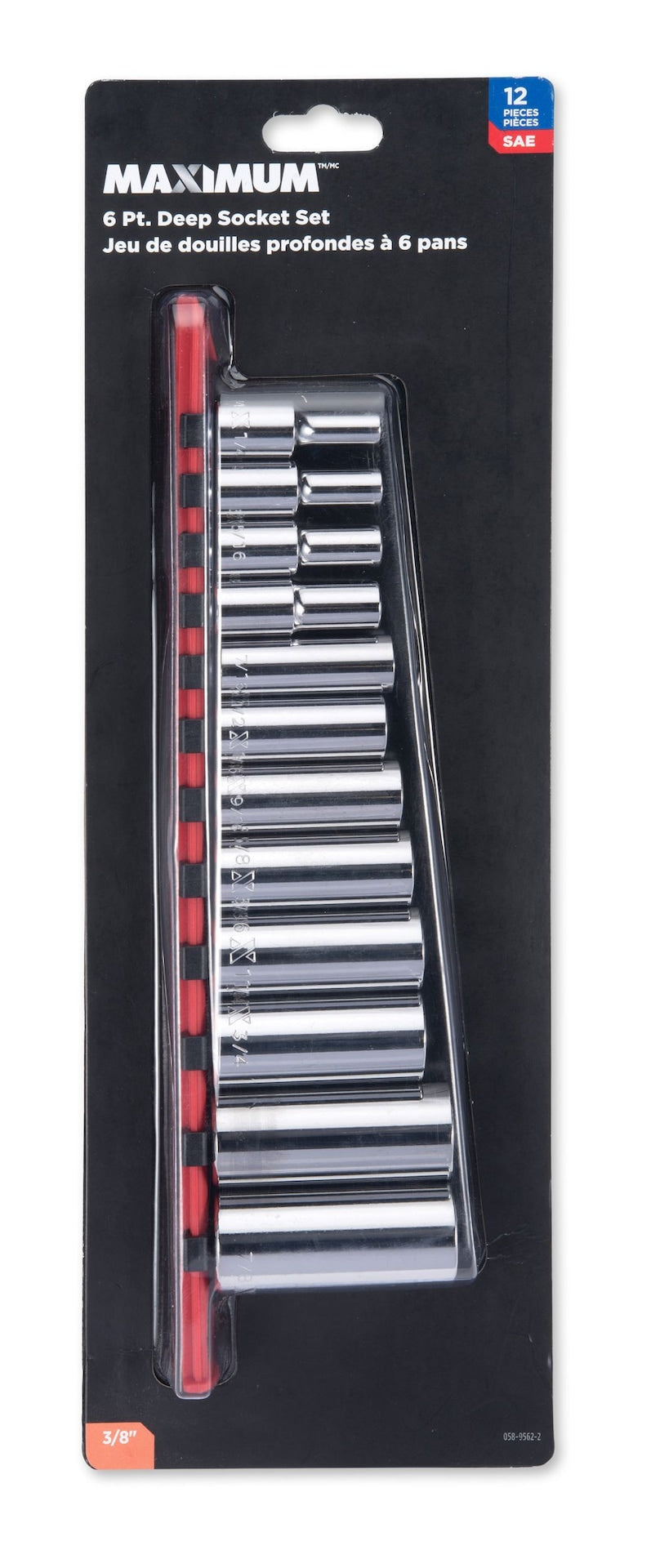 3/8-in Drive Deep Socket Set 12-pc, SAE, CRV, Nickel-Chrome Plating Q6R2 - product image 2