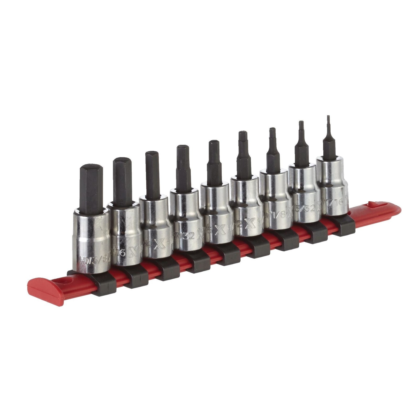 3/8-in Drive Hex Bit Socket Set, Chrome-Plated, 9-pc, SAE U3H2 - product image 1
