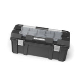 Heavy-Duty Plastic Tool Box with Removable Tray & Organizer, 26-in, Black R6P2 - product image 3