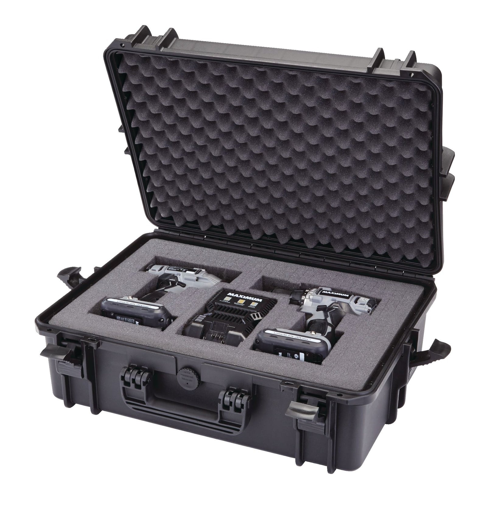 Portable IP67 Waterproof Case/Tool Box with Foam Layers, Black, Large, 22-in L6P5 - product image 5