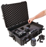 Portable IP67 Waterproof Case/Tool Box with Foam Layers, Black, Large, 22-in H0U8 - product image 6