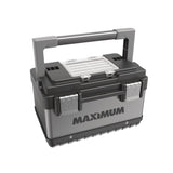 Portable Plastic & Metal Tool Box with Removable Tray & Organizer, Black, 15-in M4Z1 - product image 1
