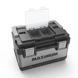 Portable Plastic & Metal Tool Box with Removable Tray & Organizer, Black, 15-in M4Z1 - product image 4