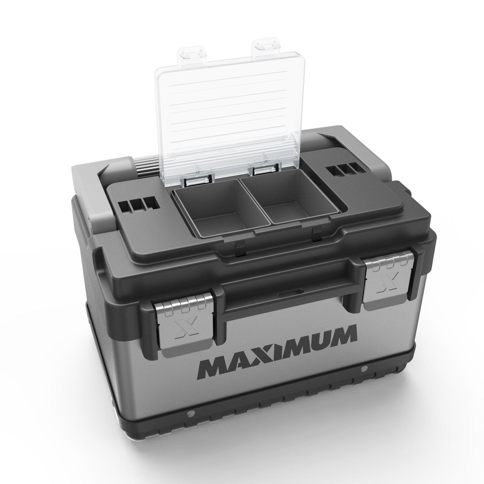 Portable Plastic & Metal Tool Box with Removable Tray & Organizer, Black, 15-in M4Z1 - product image 4