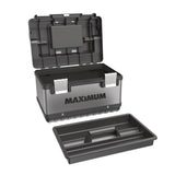 Portable Plastic & Metal Tool Box with Removable Tray & Organizer, Black, 15-in M4Z1 - product image 5
