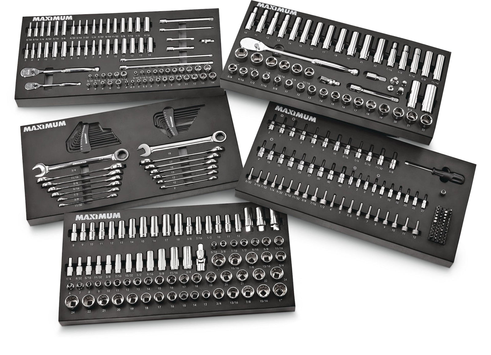 Professional Grade Socket Set, 346-pc, CRV, Nickel-Chrome Plating Y6T8 - product image 1